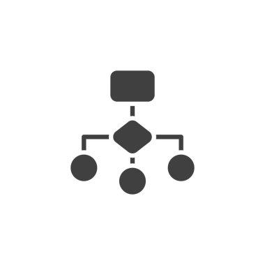 Organizasyon şeması vektör simgesi. Mobil konsept ve web tasarımı için düz tabela. Organizasyon diyagramı simgesi. Sembol, logo çizimi. Vektör grafikleri