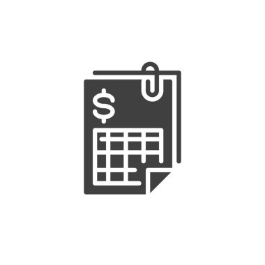 Ekilmiş finansal dosya vektör simgesi. Mobil konsept ve web tasarımı için düz tabela. Finansal rapor sembolü. Sembol, logo çizimi. Vektör grafikleri