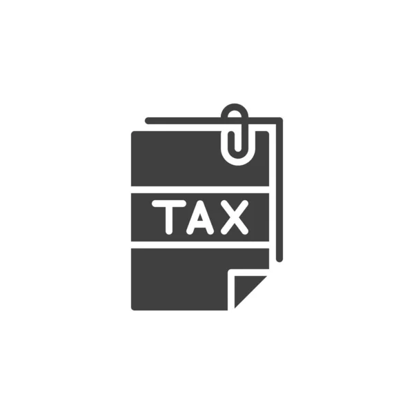 Attached Tax Document File Vector Icon Filled Flat Sign Mobile — Stock Vector