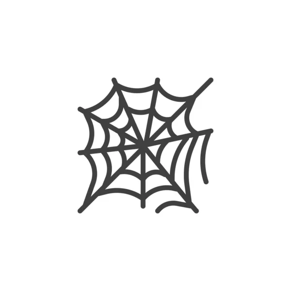 蜘蛛网线图标 移动概念和网页设计的线性风格标志 蜘蛛网络轮廓矢量图标 标识插图 矢量图形 — 图库矢量图片