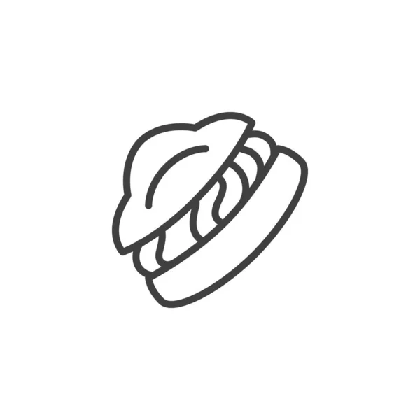 Kremalı Pasta Çizgisi Ikonu Mobil Konsept Web Tasarımı Için Doğrusal — Stok Vektör