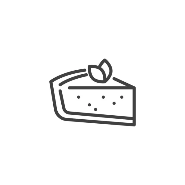 芝士蛋糕系列图标 移动概念和网页设计的线性风格标志 经典芝士蛋糕甜点轮廓矢量图标 标识插图 矢量图形 — 图库矢量图片