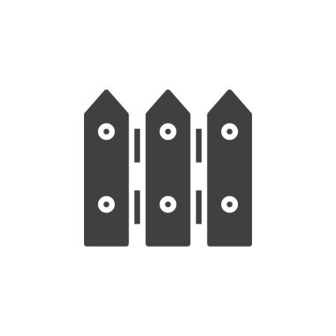 Plank çit vektör simgesi. Mobil konsept ve web tasarımı için düz tabela. Ahşap çit sembolü. Sembol, logo çizimi. Vektör grafikleri