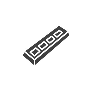 Çikolata çubuğu vektör simgesi. Mobil konsept ve web tasarımı için düz tabela. Çikolata çubuğu sembolü. Sembol, logo çizimi. Vektör grafikleri