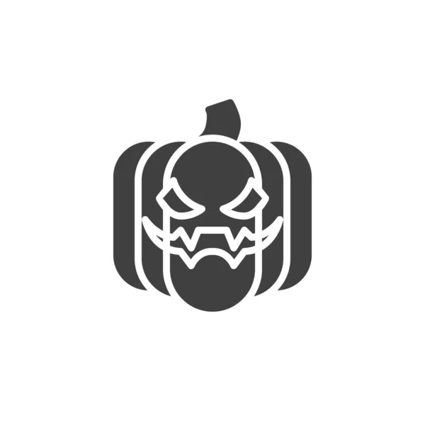 Scary Pumpkin Face Vector Icon Filled Flat Sign Mobile Concept — Stock Vector
