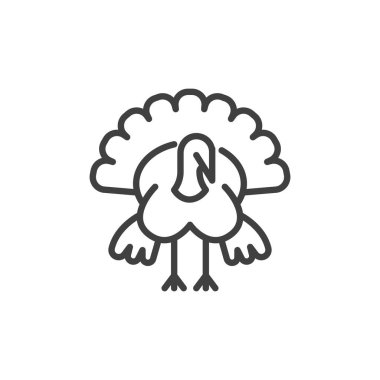 Thanksgiving Turkey line icon. linear style sign for mobile concept and web design. Turkey bird outline vector icon. Symbol, logo illustration. Vector graphics