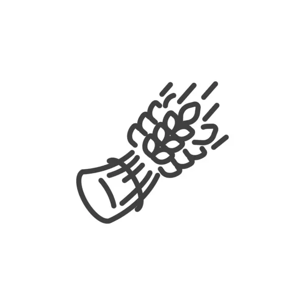 Значок Ржаной Ячменной Линии Знак Стиля Мобильной Концепции Веб Дизайна — стоковый вектор