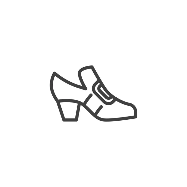 Pilgrim Ayakkabı Çizgisi Ikonu Mobil Konsept Web Tasarımı Için Doğrusal — Stok Vektör