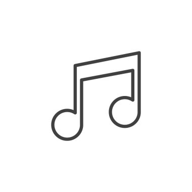 Müzikal Not Satırı simgesi. Mobil konsept ve web tasarımı için doğrusal biçim işareti. Music Note ana hatlı vektör simgesi. Fikir sembolü, logo çizimi. Vektör grafikleri