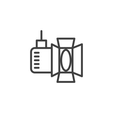 Spotlight çizgi simgesi. Mobil konsept ve web tasarımı için doğrusal biçim işareti. Sahne ışıkları ana hat vektör simgesi. Sembol, logo çizimi. Vektör grafikleri