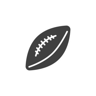 Amerikan futbol topu vektör ikonu. Mobil konsept ve web tasarımı için düz tabela. Futbol topu sembol simgesi. Sembol, logo çizimi. Vektör grafikleri