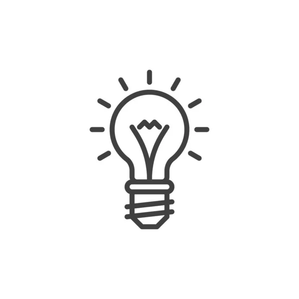 Lampje Lampje Icoon Lineair Stijlteken Voor Mobiel Concept Webdesign Gloeilamp — Stockvector