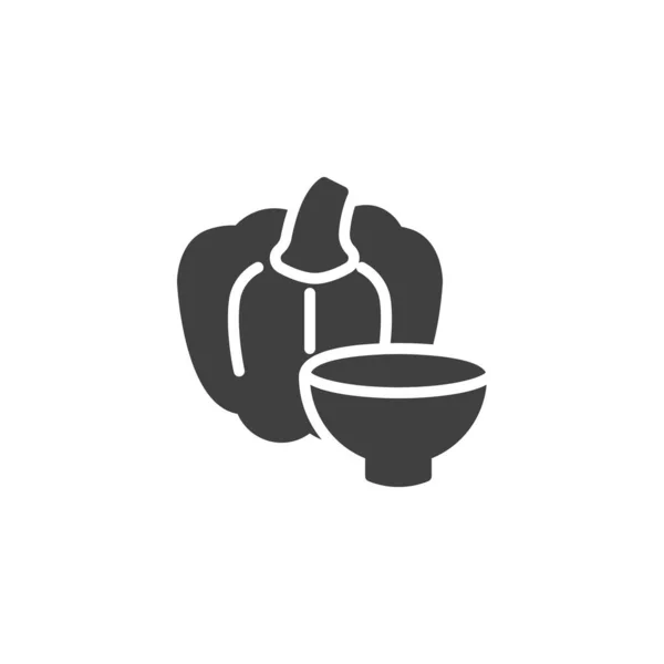 Ikona Wektora Zupy Dyniowej Wypełnione Płaski Znak Dla Koncepcji Mobilnej — Wektor stockowy