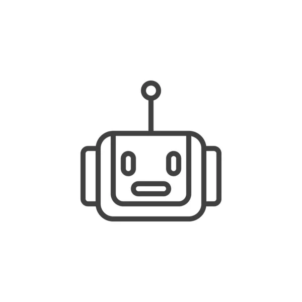 Ikon Garis Kepala Robot Tanda Gaya Linier Untuk Konsep Mobile - Stok Vektor