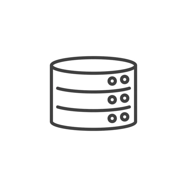 Datenbank Server Zeilensymbol Lineares Stilschild Für Mobiles Konzept Und Webdesign — Stockvektor