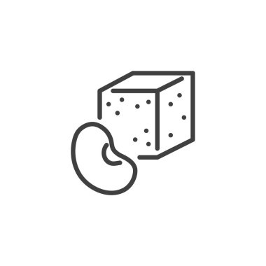 Siyah fasulye çizgisi ikonu. Mobil konsept ve web tasarımı için doğrusal biçim işareti. Soya fasulyesi ana hatlı vektör simgesi. Sembol, logo çizimi. Vektör grafikleri