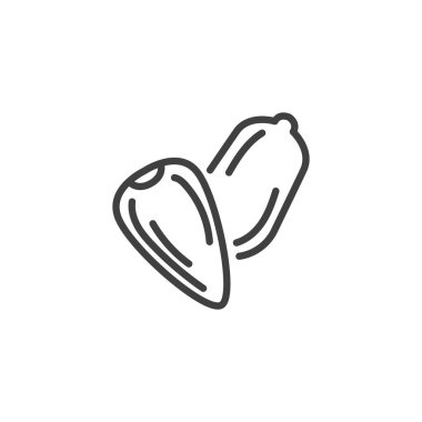 Ayçekirdeği çizgisi simgesi. Mobil konsept ve web tasarımı için doğrusal biçim işareti. Ayçekirdeği ana hatlı vektör simgesi. Sembol, logo çizimi. Vektör grafikleri