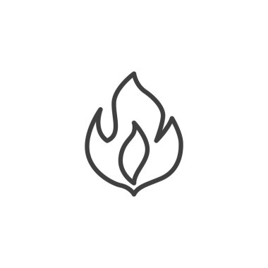 Ateş hattı ikonu. Mobil konsept ve web tasarımı için doğrusal biçim işareti. Ana vektör simgesini ateşle. Ateşli sembol, logo illüstrasyonu. Vektör grafikleri