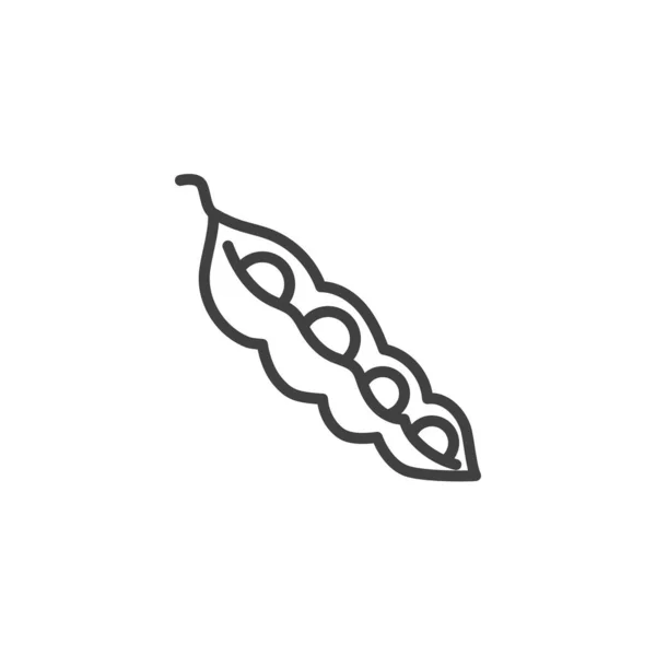 Fresh Pea Pod Line Icon Linear Style Sign Mobile Concept — Stock Vector