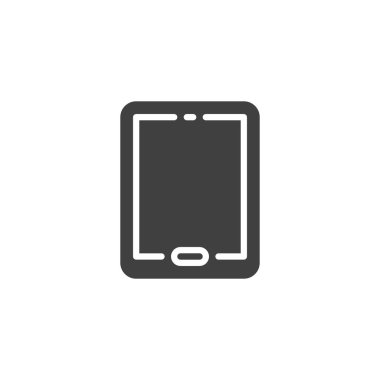 Tablet bilgisayar vektör simgesi. Mobil konsept ve web tasarımı için düz tabela. Tablet çerçeve simgesi. Sembol, logo çizimi. Vektör grafikleri