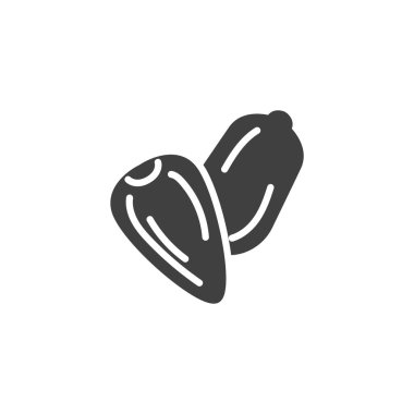 Ay çekirdeği vektör simgesi. Mobil konsept ve web tasarımı için düz tabela. Ayçekirdeği kabartma simgesi. Sembol, logo çizimi. Vektör grafikleri