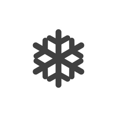 Kar Tanesi vektör simgesi. Mobil konsept ve web tasarımı için düz tabela. Kar Tanesi şekilli sembol. Soğuk, dondurucu sembol, logo çizimi. Vektör grafikleri