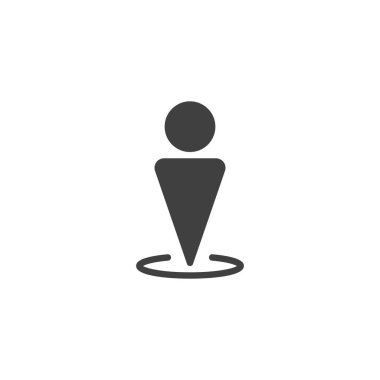 Sokak manzarası, konum iğne vektör simgesi. Mobil konsept ve web tasarımı için düz tabela. Sokak manzaralı sembol. Sembol, logo çizimi. Vektör grafikleri