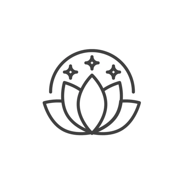 Lotus Blomma Linje Ikon Linjär Stil Tecken För Mobila Koncept — Stock vektor