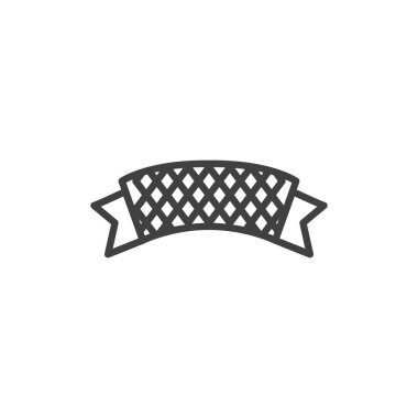Bavyera bayrağı şerit çizgisi ikonu. Mobil konsept ve web tasarımı için doğrusal biçim işareti. Oktoberfest bayrak ana hatları vektör simgesi. Sembol, logo çizimi. Vektör grafikleri