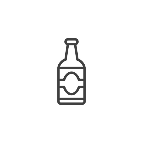 Ícone Garrafa Linha Cerveja Sinal Estilo Linear Para Conceito Móvel — Vetor de Stock
