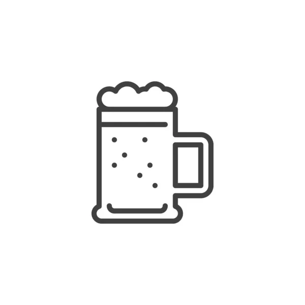 Icône Ligne Tasse Bière Signe Style Linéaire Pour Concept Mobile — Image vectorielle