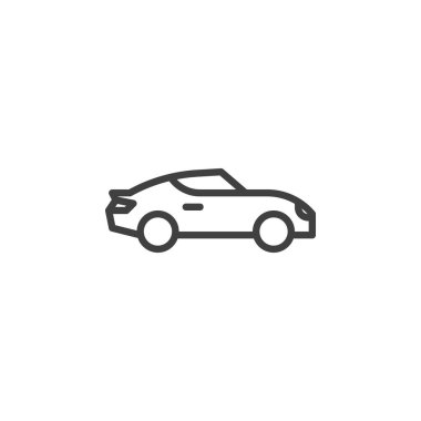 Targa araba hattı simgesi. Mobil konsept ve web tasarımı için doğrusal biçim işareti. Spor araba yan görünümü ana hatlı vektör simgesi. Sembol, logo çizimi. Vektör grafikleri