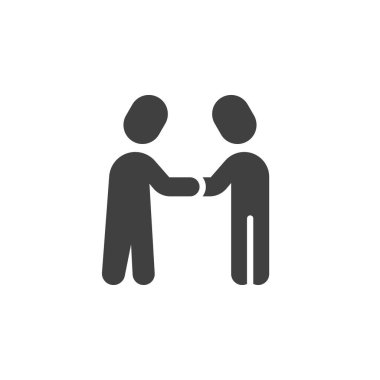 Dostluk tokalaşma vektör simgesi. Mobil konsept ve web tasarımı için düz tabela. Ortaklık, el sıkışma sembolü. Sembol, logo çizimi. Vektör grafikleri