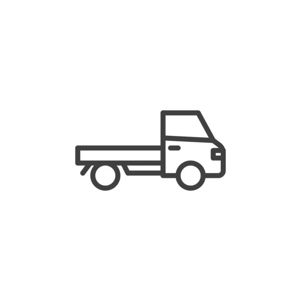 迷你卡车线图标 移动概念和网页设计的线性风格标志 小型卡车侧面视图的矢量图标 标识插图 矢量图形 — 图库矢量图片