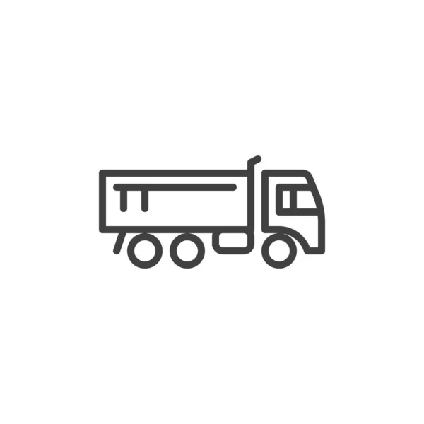 Dump Truck Lijn Icoon Lineair Stijlteken Voor Mobiel Concept Webdesign — Stockvector