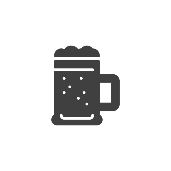 ビールベクターアイコンのムグ モバイルコンセプトとWebデザインのための満たされたフラットサイン ビールマググリフアイコン パブシンボル ロゴイラスト ベクトルグラフィックス — ストックベクタ