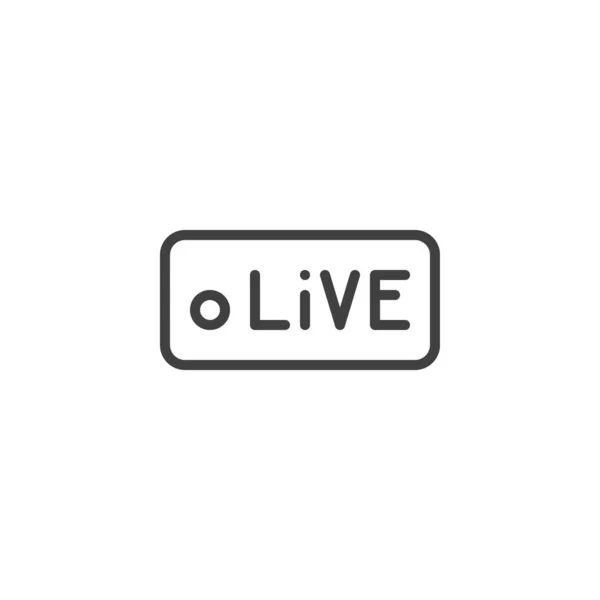 Live Stream Line Ikon Linjär Stil Tecken För Mobila Koncept — Stock vektor