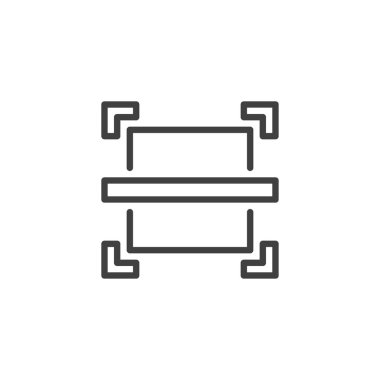 Tanımlama çizgisi simgesi taranıyor. Mobil konsept ve web tasarımı için doğrusal biçim işareti. Taslak vektör simgesini tara. Sembol, logo çizimi. Vektör grafikleri