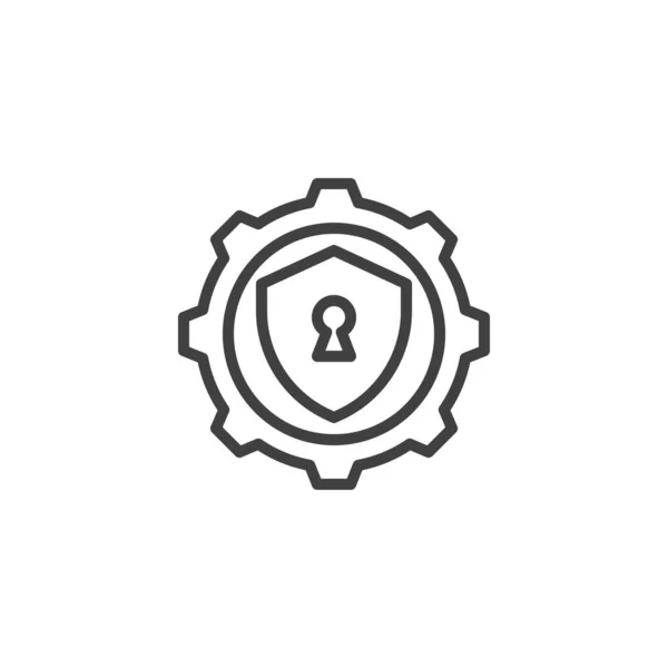 Ikona Ovládacího Vedení Kybernetické Bezpečnosti Lineární Styl Značky Pro Mobilní — Stockový vektor