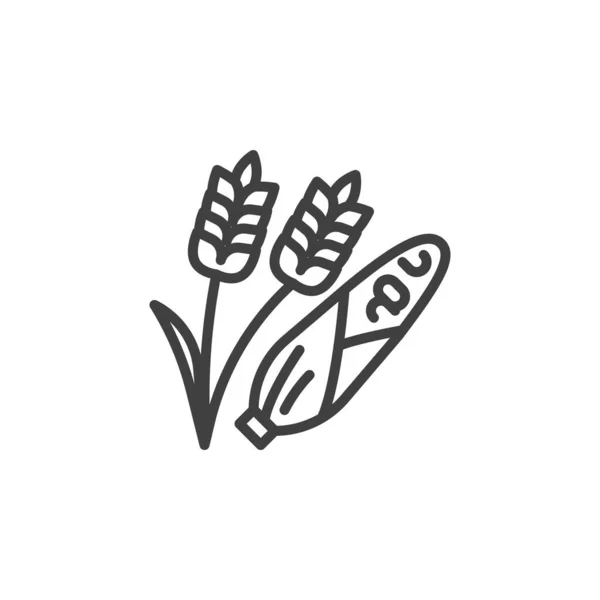 小麦とコーンラインのアイコン モバイルコンセプトとWebデザインのリニアスタイルサイン クロップスはベクトルアイコンを概説する シンボル ロゴイラスト ベクトルグラフィックス — ストックベクタ