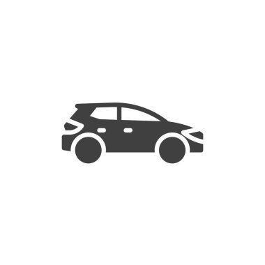 Hatchback car side view vector icon. filled flat sign for mobile concept and web design. Hatchback car glyph icon. Symbol, logo illustration. Vector graphics clipart