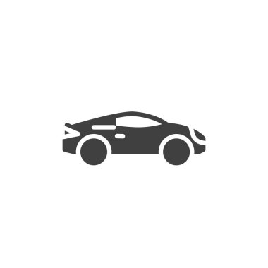 Süper araba vektör simgesi. Mobil konsept ve web tasarımı için düz tabela. Sport Car 'ın yan görüş simgesi. Sembol, logo çizimi. Vektör grafikleri