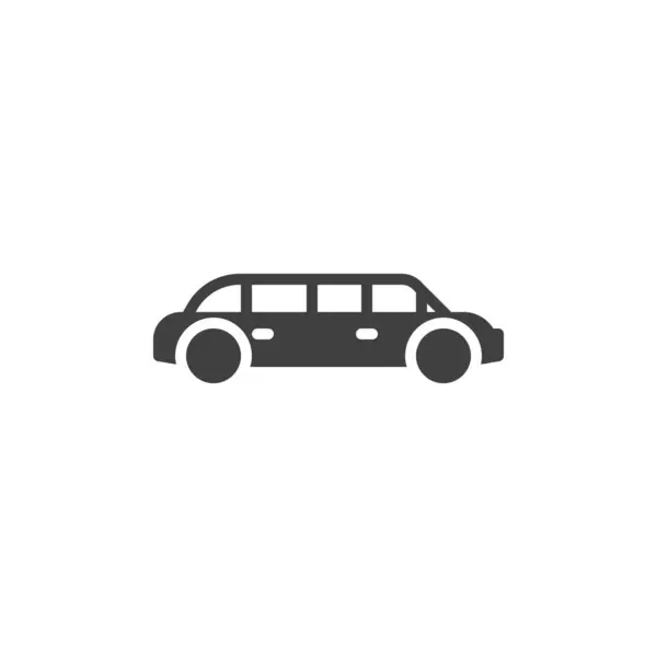 Limousine Carro Vista Lateral Vetor Ícone Sinal Plano Cheio Para — Vetor de Stock