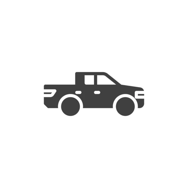 Pickup Truck Side View Vector Icon Filled Flat Sign Mobile — Stock Vector