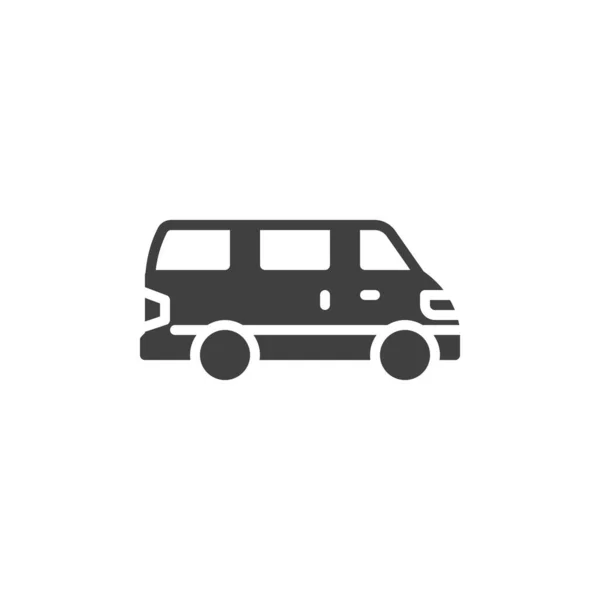 Minivan Coche Vista Lateral Icono Del Vector Signo Plano Lleno — Vector de stock