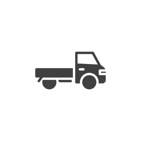 Mini Truck Side View Vector Icon Filled Flat Sign Mobile — Stock Vector