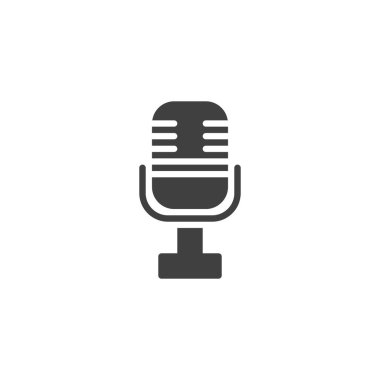 Microphone vector icon. filled flat sign for mobile concept and web design. Mic glyph icon. Symbol, logo illustration. Vector graphics