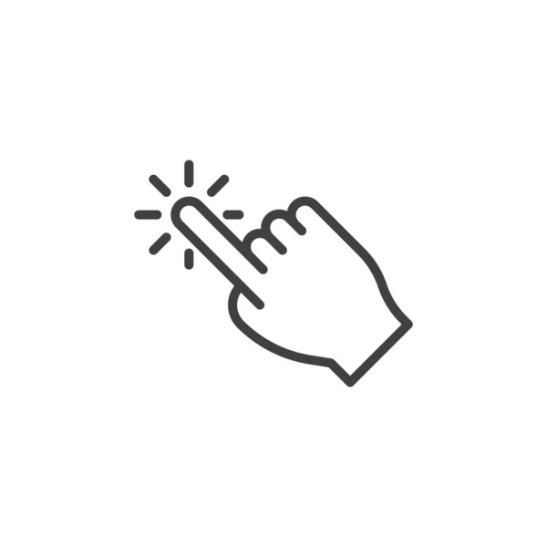 Icône Ligne Geste Écran Tactile Finger Click Curseur Signe Style — Image vectorielle