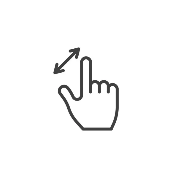 Zoom Gesture Line Icon Linear Style Sign Mobile Concept Web — Stock Vector