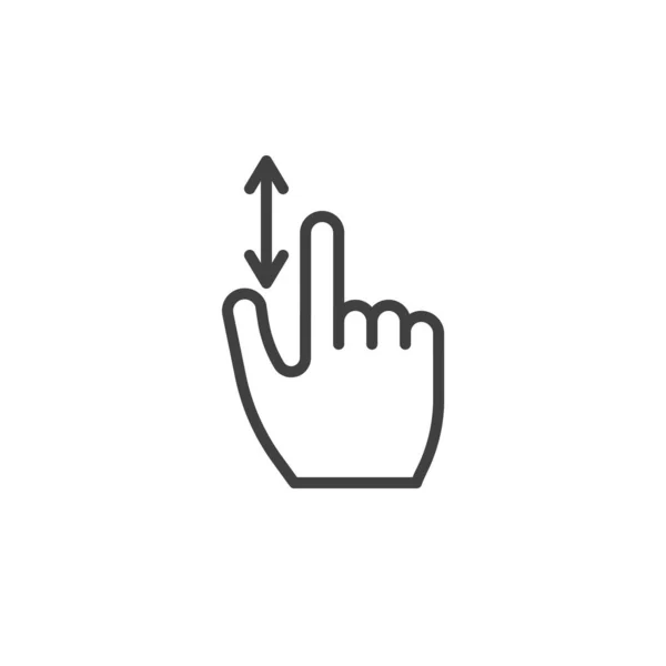 Scrollen Sie Die Geste Zeilensymbol Lineares Stilschild Für Mobiles Konzept — Stockvektor